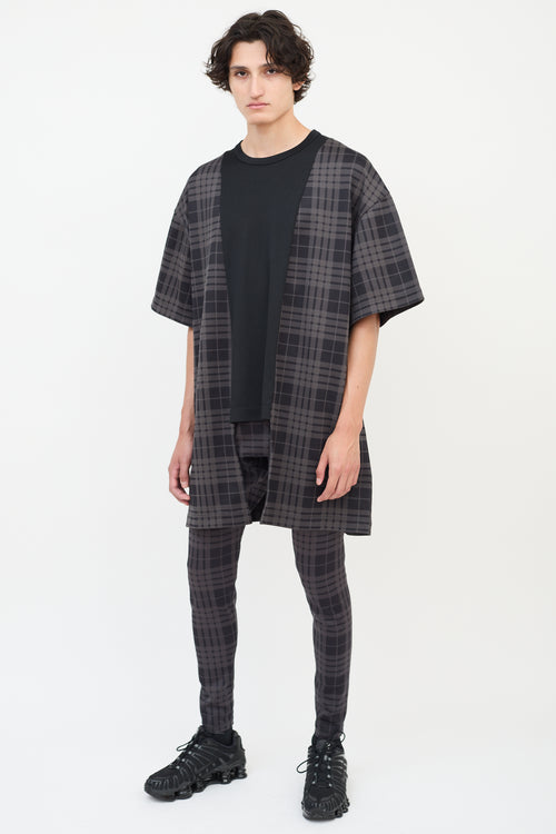 Comme des Garçons FW 2021 Black & Dark Grey Check T-Shirt & Pants Co-Ord Set