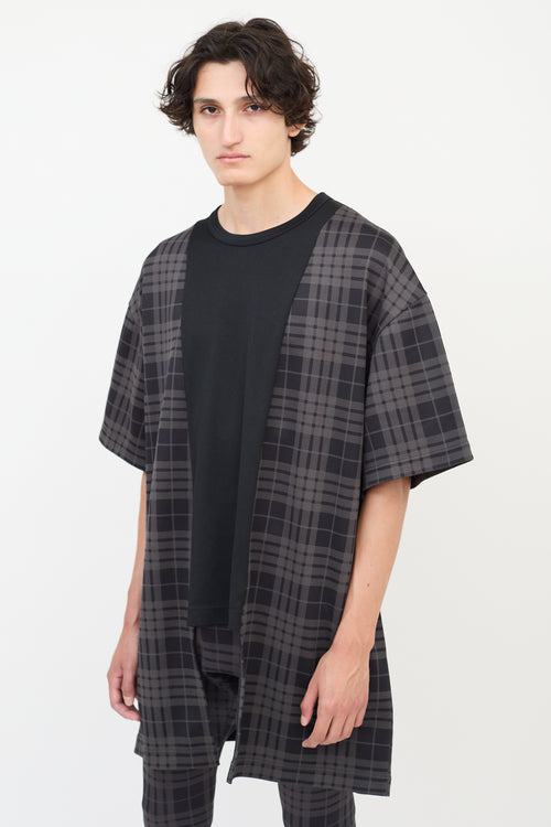 Comme des Garçons FW 2021 Black & Dark Grey Check T-Shirt & Pants Co-Ord Set