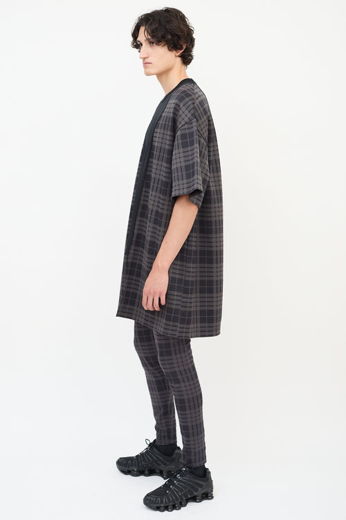 Comme des Garçons FW 2021 Black & Dark Grey Check T-Shirt & Pants Co-Ord Set