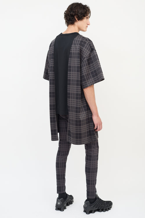 Comme des Garçons FW 2021 Black & Dark Grey Check T-Shirt & Pants Co-Ord Set