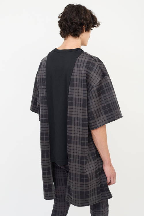 Comme des Garçons FW 2021 Black & Dark Grey Check T-Shirt & Pants Co-Ord Set