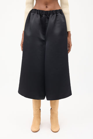 Comme des Garçons FW 2022 Black Satin Culotte Trouser