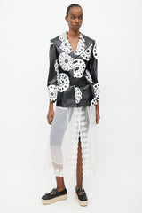 Comme des Garçons Fall 2001 Black & White Print Faux Leather Jacket