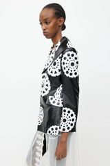 Comme des Garçons Fall 2001 Black & White Print Faux Leather Jacket