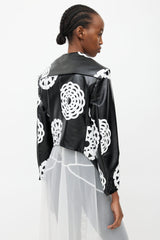 Comme des Garçons Fall 2001 Black & White Print Faux Leather Jacket