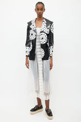 Comme des Garçons Fall 2001 Black & White Print Faux Leather Jacket