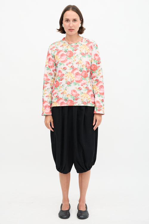 Comme des Garçons Floral Fleece Top