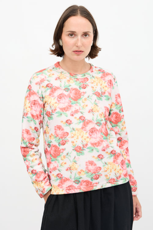Comme des Garçons Floral Fleece Top