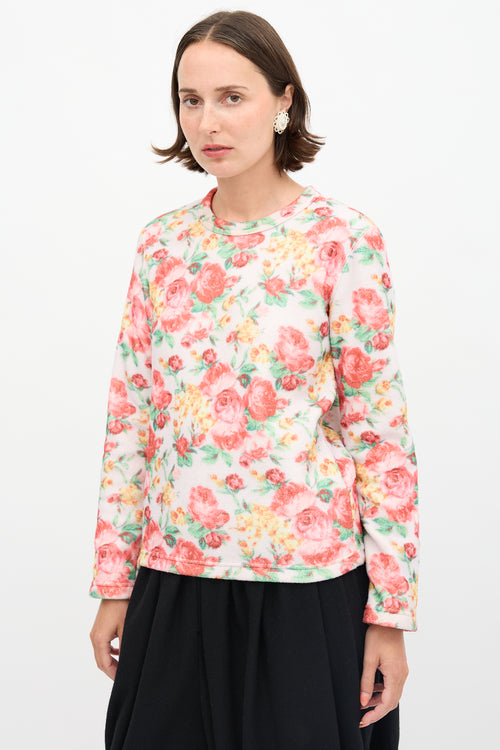 Comme des Garçons Floral Fleece Top