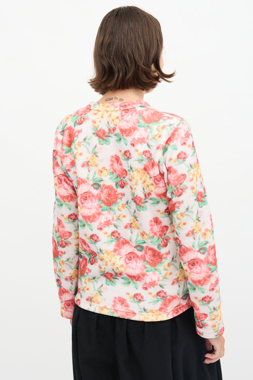 Comme des Garçons Floral Fleece Top