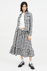 Comme des Garçons GIRL Black & White Textured Checked Skirt Set