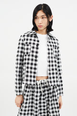 Comme des Garçons GIRL Black & White Textured Checked Skirt Set