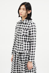 Comme des Garçons GIRL Black & White Textured Checked Skirt Set