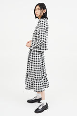 Comme des Garçons GIRL Black & White Textured Checked Skirt Set