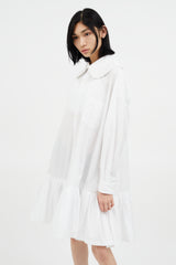 Comme des Garçons GIRL White Oversized Ruffle Shirt Dress