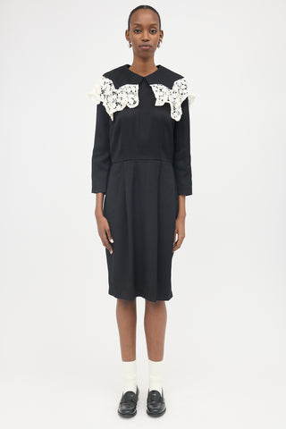 Comme des Garçons Gabardine Lace Collar Dress