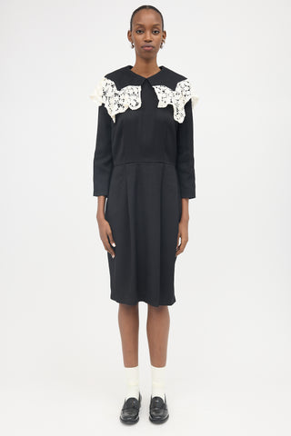 Comme des Garçons Gabardine Lace Collar Dress