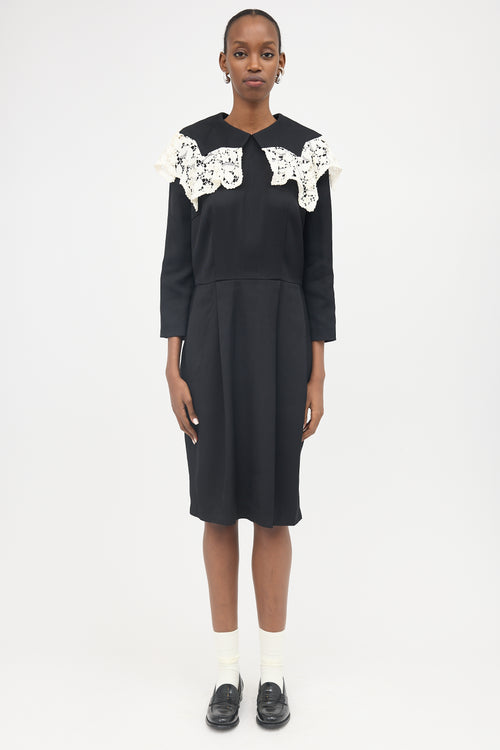 Comme des Garçons Gabardine Lace Collar Dress