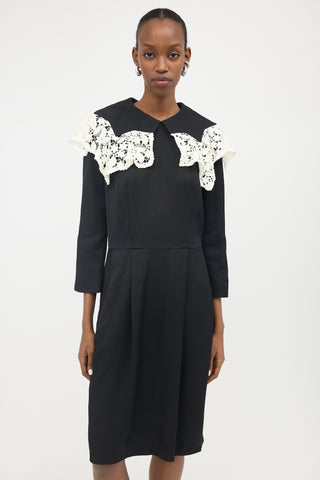 Comme des Garçons Gabardine Lace Collar Dress