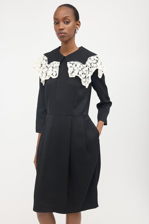 Comme des Garçons Gabardine Lace Collar Dress