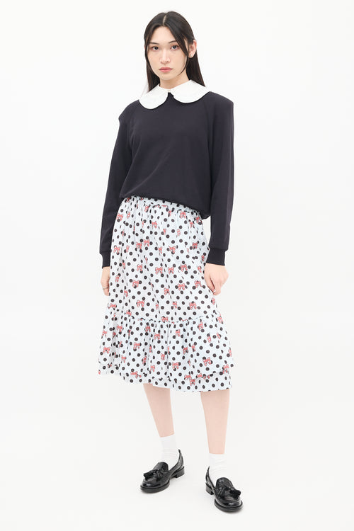 Comme des Garçons Girl FW 2020 White & Multi Polka Dot Tier Skirt