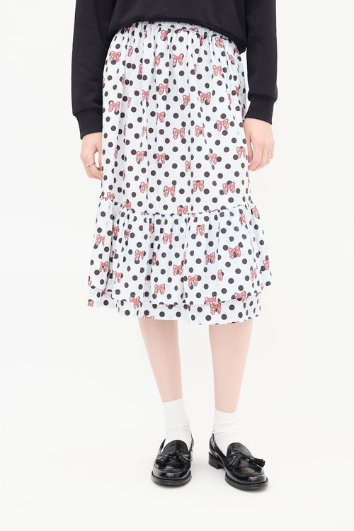 Comme des Garçons Girl FW 2020 White & Multi Polka Dot Tier Skirt