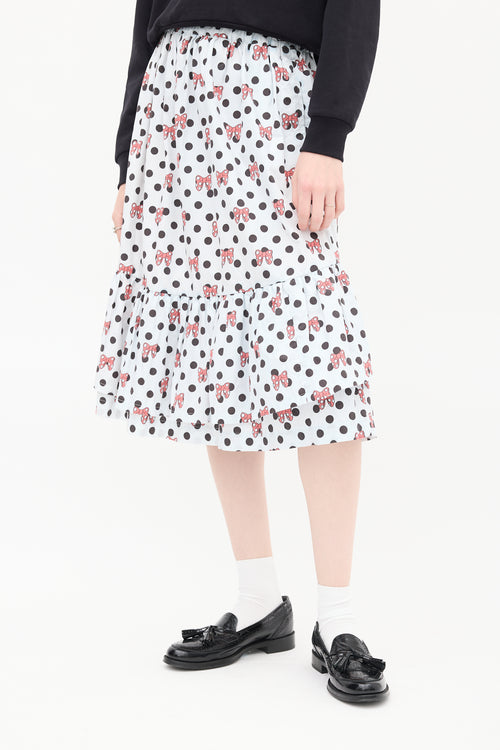 Comme des Garçons Girl FW 2020 White & Multi Polka Dot Tier Skirt