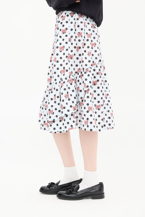 Comme des Garçons Girl FW 2020 White & Multi Polka Dot Tier Skirt