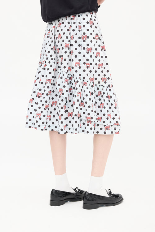 Comme des Garçons Girl FW 2020 White & Multi Polka Dot Tier Skirt