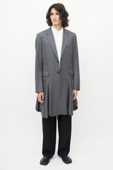 Comme des Garçons Grey Ruffled Wool Blazer