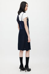 Comme des Garçons Navy Deconstructed Panelled Dress