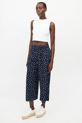 Comme des Garçons Navy & White Polkadot Pant