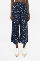 Comme des Garçons Navy & White Polkadot Pant