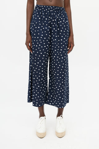 Comme des Garçons Navy & White Polkadot Pant