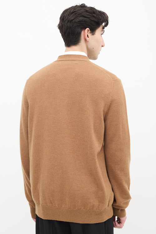 Comme des Garçons PLAY Brown Wool Double Heart Cardigan