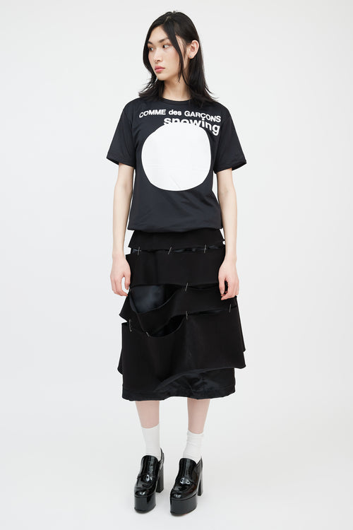 Comme des Garçons Parfums Black & White Graphic Fleece T-Shirt