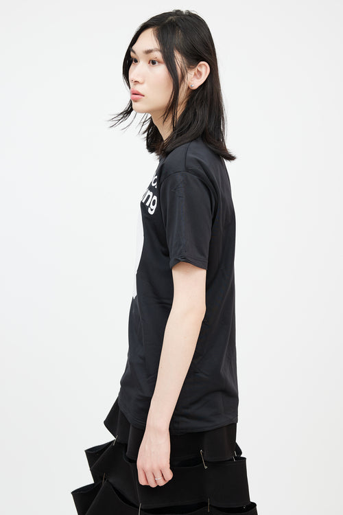 Comme des Garçons Parfums Black & White Graphic Fleece T-Shirt