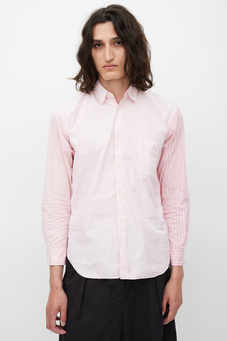 Comme des Garçons Pink & White Striped Shirt