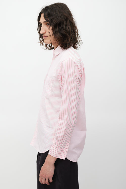 Comme des Garçons Pink & White Striped Shirt