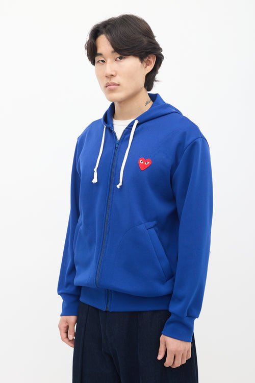 Play Blue Neoprene Logo Zip Hoodie