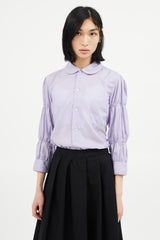 Comme des Garçons Purple Gathered Sleeve Shirt