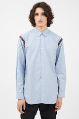 COMME des GARCONS SHIRTのキャスケット COMME des GARCONS HOMME Checker Printed Open Collar Shirt Blue