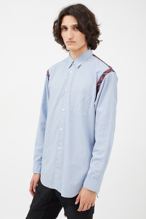 Comme des Garçons SHIRT Blue & Multicolour Plaid Shirt
