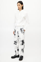 Comme des Garçons SHIRT White & Black Comic Print Trouser