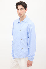 Comme des Garçons Light Blue Cotton Ruffled Asymmetric Jacket