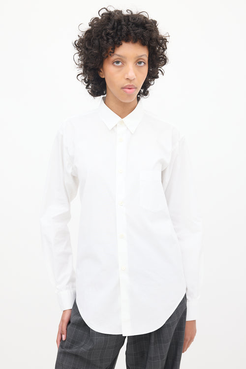 Comme des Garçons Shirt White Cotton One Pocket Shirt