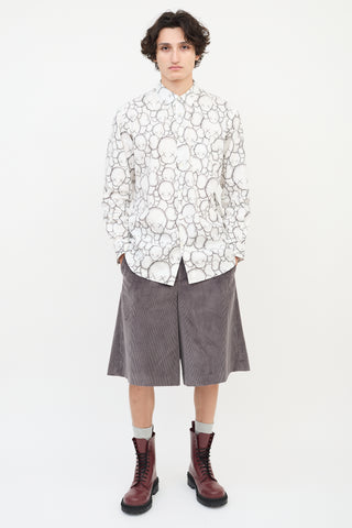 Comme des Garçons Shirt X Kaws White & Black Printed One Pocket Shirt