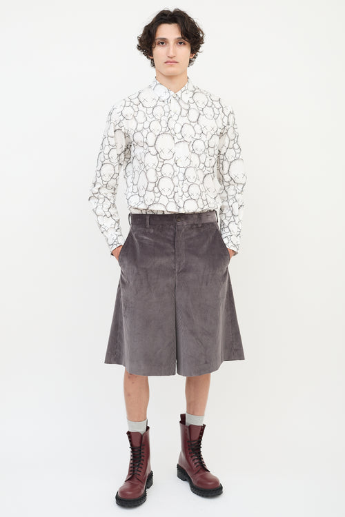 Comme des Garçons Shirt X Kaws White & Black Printed One Pocket Shirt