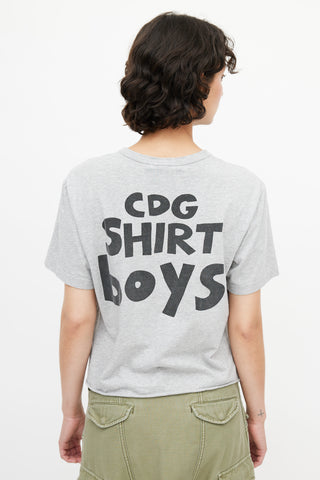 Comme des Garçons Shirt BOYS Grey & Black Logo T-Shirt