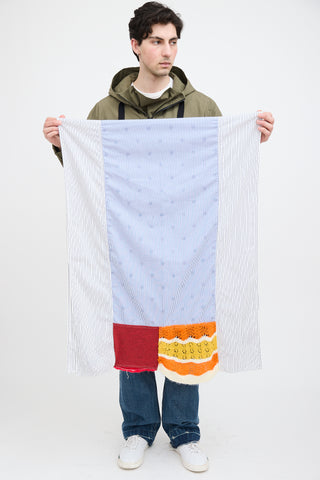 Comme des Garçons Striped Cotton & Knit Scarf